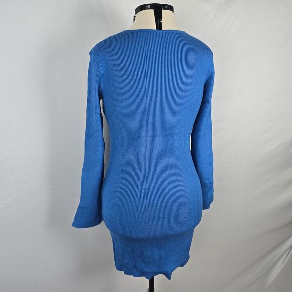 Koinshha Sweater Dress Women's XL Blue Slim Fit Long Sleeve Pullover Round Neck - Picture 12 of 16